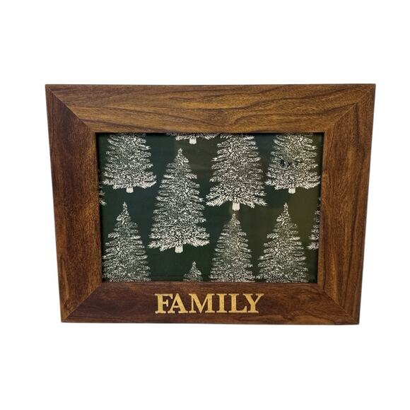 Threshold Brown Wooden “FAMILY” Photo Frame | Rustic Farmhouse 5x7 Frame - Picture 1 of 8